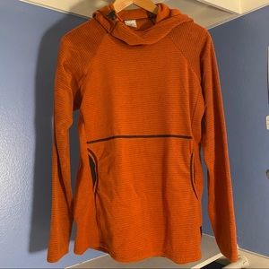 Melanzana Micro Grid Hoodie, Womens L Ochre/Orange